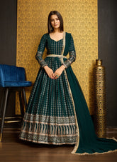 Metalic Looking Gown in Green